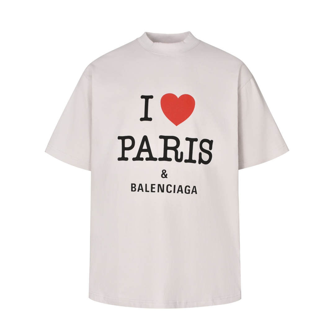 [잔디집] 발렌시아가 아이 러브 PARIS 크림 티셔츠